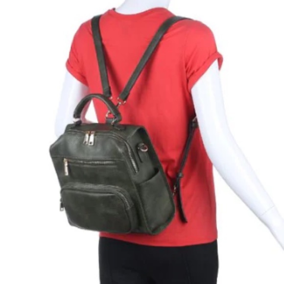NWT URBAN EXPRESSIONS BEDFORD CONVERTIBLE BACKPACK🎒-OLIVE🫒, BNWTIB✨Rare Find✨ - Picture 6 of 10